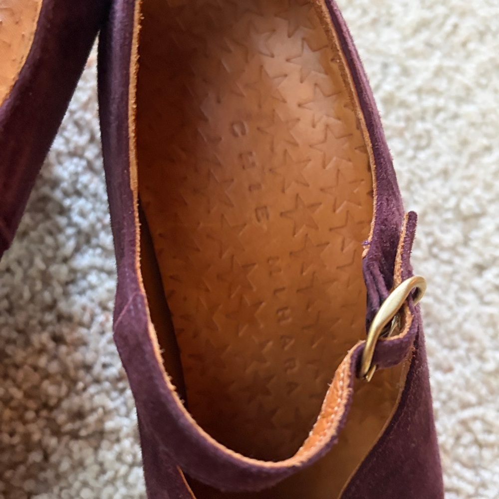 Chie Mihara Mary Jane platform suede high heels ankle strap - Picture 9 of 13